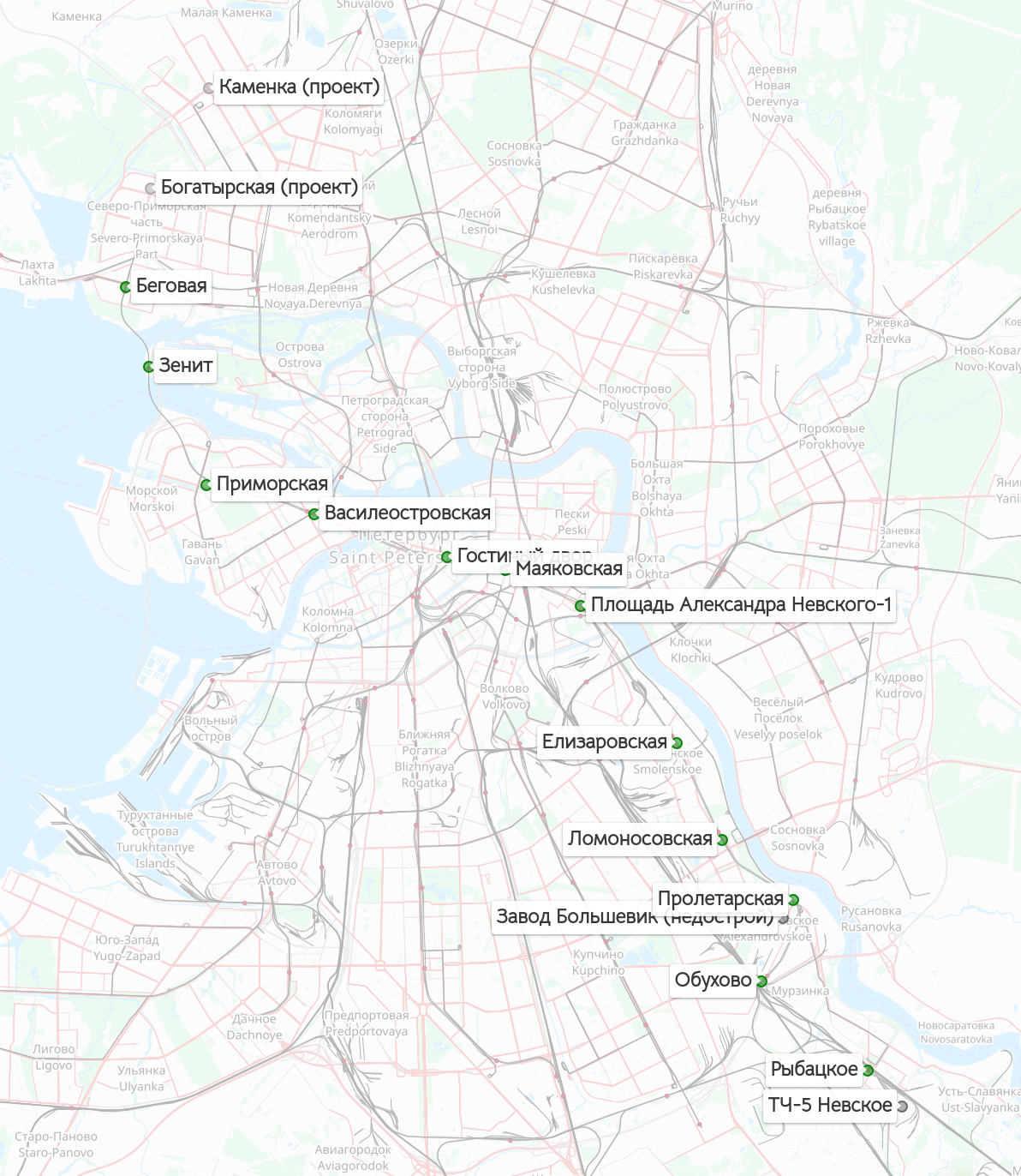 Third Green line map